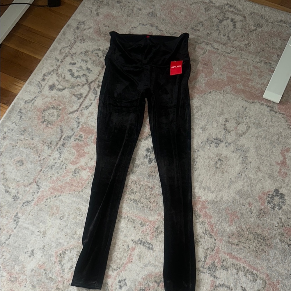 Spanx Black Velvet Leggings